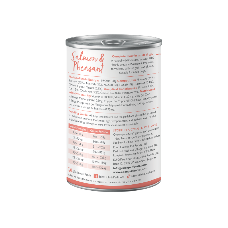 Eden Dog Gourmet Zalm en Fazant natvoer