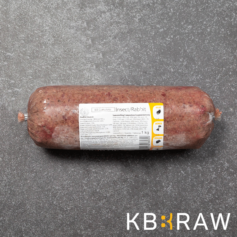 KB Raw Complete Insect/Konijn 1kg kvv 1kg - diepvries