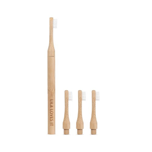 Tandenborstel bamboe hond met vervangbare opzetborstels ~ pre-order ~
